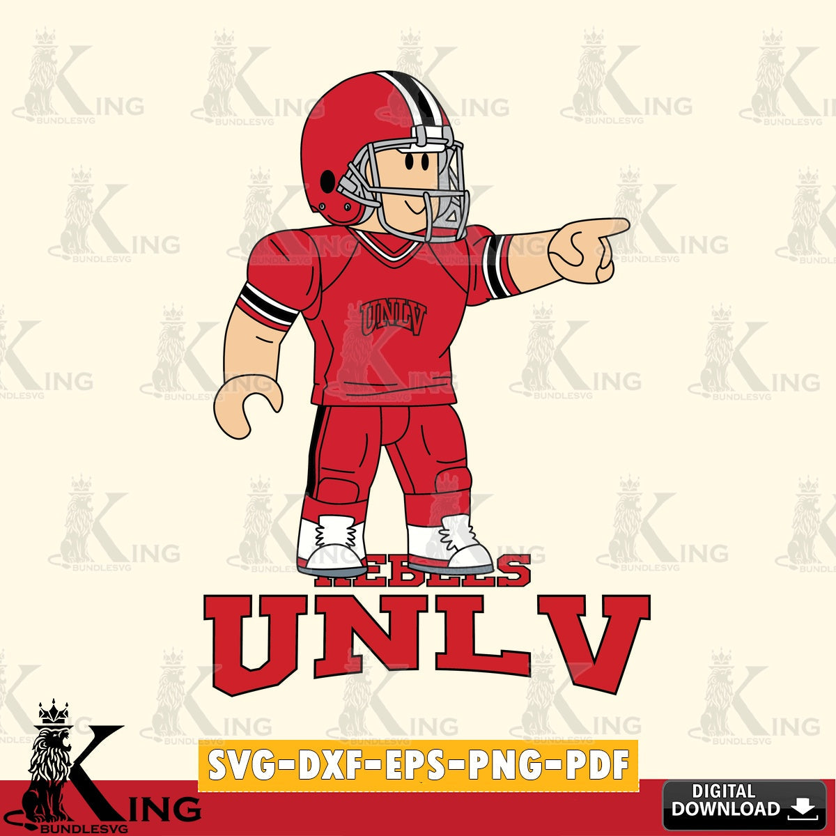 UNLV Rebels Roblox Player Football SVG file , NCAA Cricut,  File cut , Digital Download , PDF File