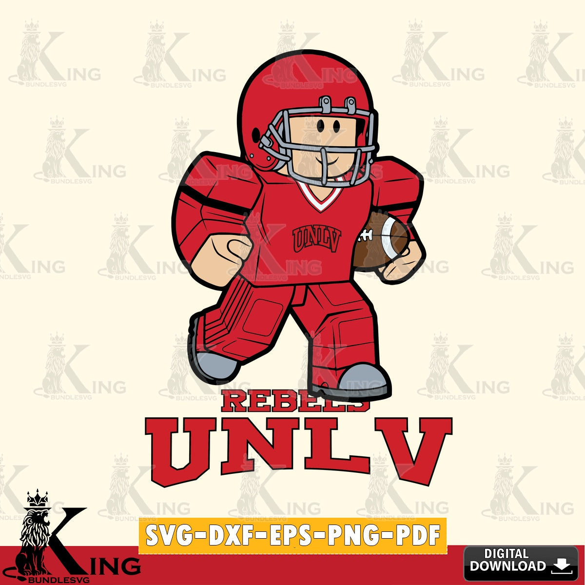 UNLV Rebels Roblox Player Rugby SVG file , NCAA Cricut,  File cut , Digital Download , PDF File