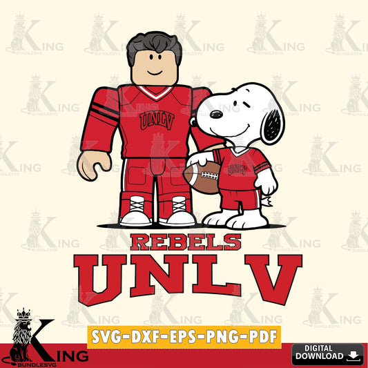 UNLV Rebels Roblox & Snoopy Football SVG file , NCAA Cricut,  File cut , Digital Download , PDF File