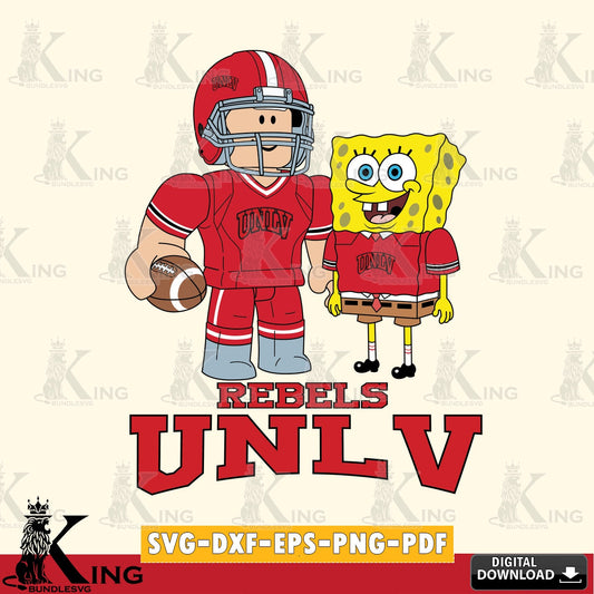 UNLV Rebels Roblox & Spongebob Football SVG file , NCAA Cricut,  File cut , Digital Download , PDF File