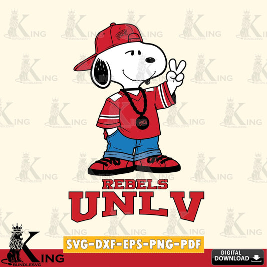UNLV Rebels Snoopy Say hi SVG, Cricut, Cut file  , Digital Download , Instant Download, Peanuts svg, NCAA svg, Football svg, Sport svg