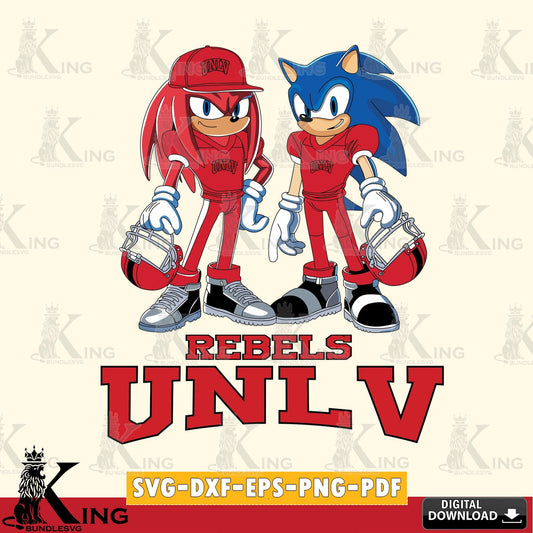 UNLV Rebels Sonic And Knuckles Player Football SVG file, Vector , Digital Download , PDF File , Instant Download