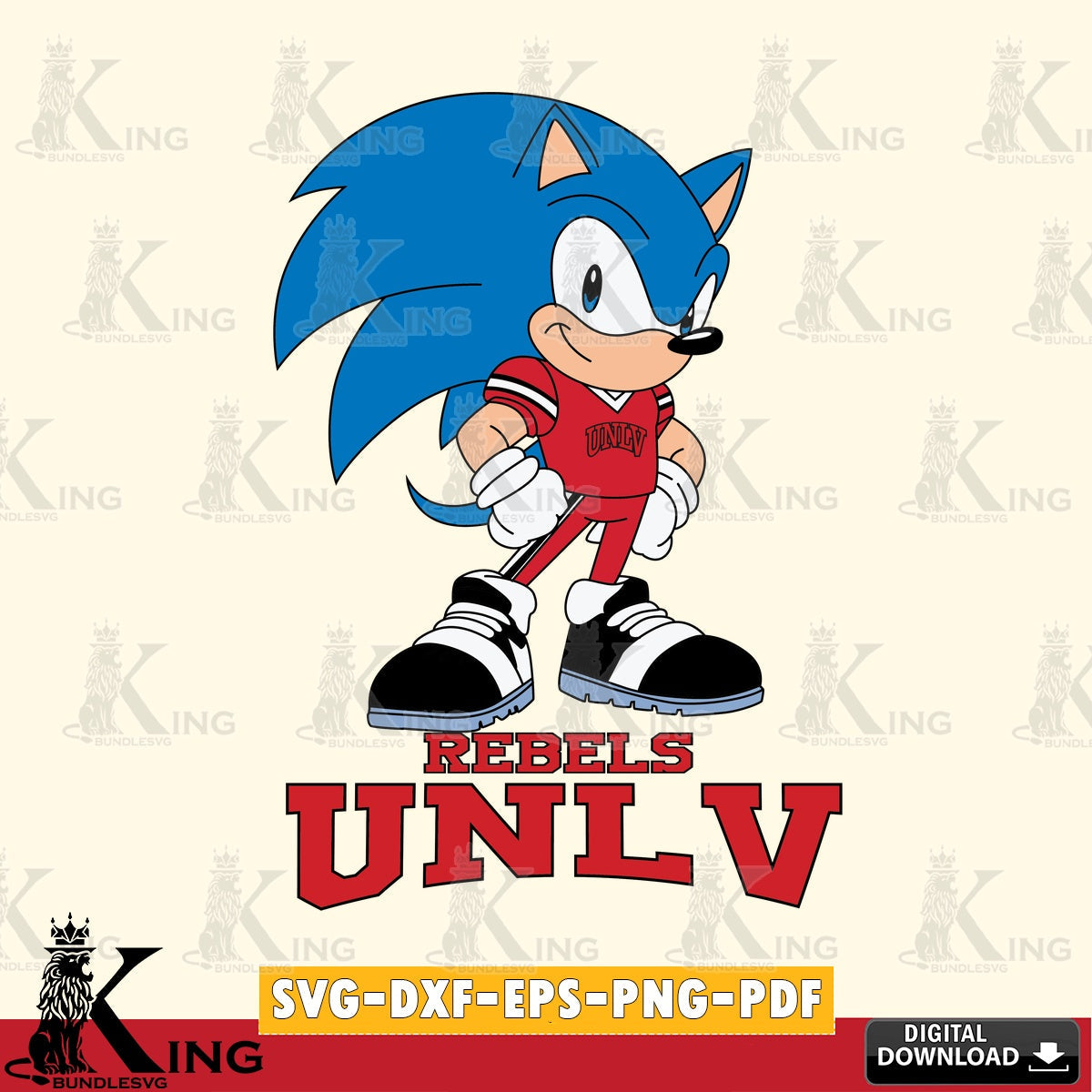 UNLV Rebels Sonic Football Star Mascot SVG file, Vector , Digital Download , PDF File , Instant Download