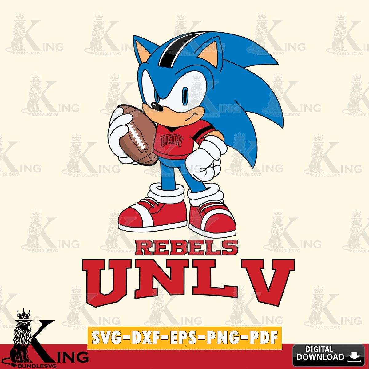 UNLV Rebels Sonic Game Day Ready SVG file, Vector , Digital Download , PDF File , Instant Download