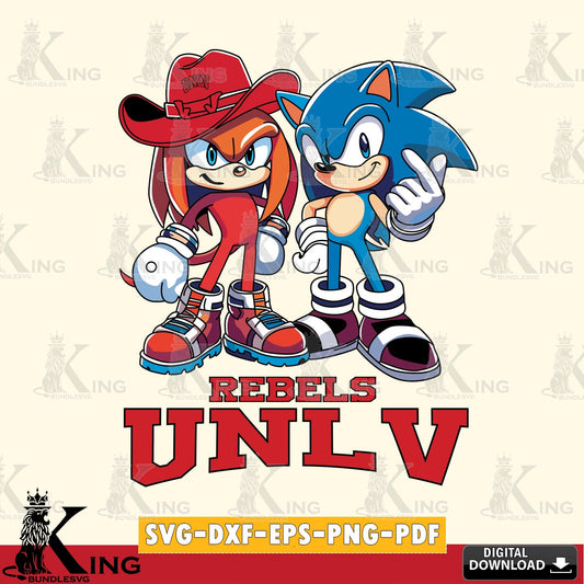 UNLV Rebels Sonic & Knuckles Football Mascot SVG file, Vector , Digital Download , PDF File , Instant Download