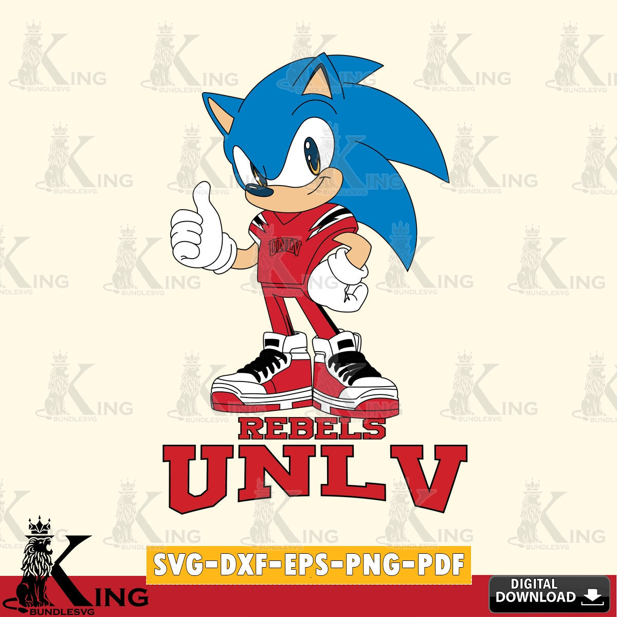 UNLV Rebels Sonic Like Football SVG file, Vector , Digital Download , PDF File , Instant Download
