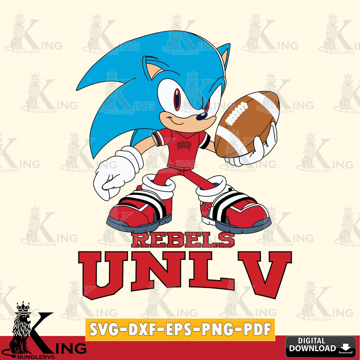 UNLV Rebels Sonic Rugby SVG file, Vector , Digital Download , PDF File , Instant Download