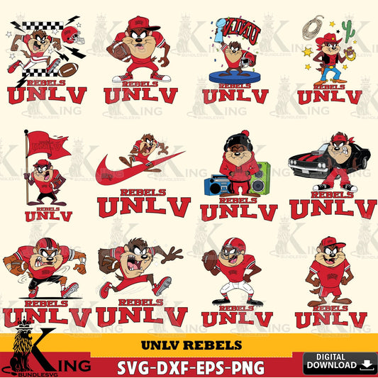 UNLV Rebels Taz Football NCAA Bundle SVG file, Cut file  , Digital Download , Instant Download, Taz svg, NCAA svg