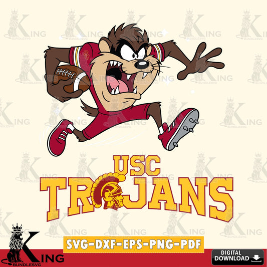 USC Trojans Angry Taz Football SVG file, Cut file  , Digital Download , Instant Download, Taz svg, NCAA svg