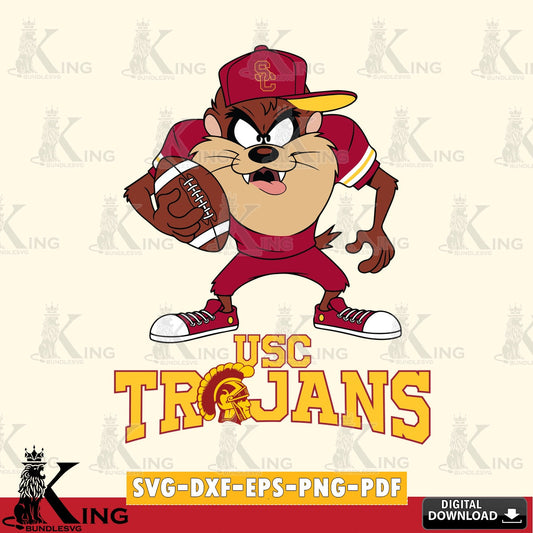 USC Trojans Đồng phục bóng đá Taz SVG file, Cut file  , Digital Download , Instant Download, Taz svg, NCAA svg