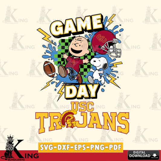USC Trojans Game Day Peanuts SVG, Cricut, Cut file  , Digital Download , Instant Download, Peanuts svg, NCAA svg, Football svg, Sport svg