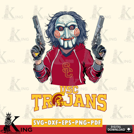 Custom design featuring USC Trojans Jigsaw Billy Football, a high-quality vector for DIY scrapbooking and home decor