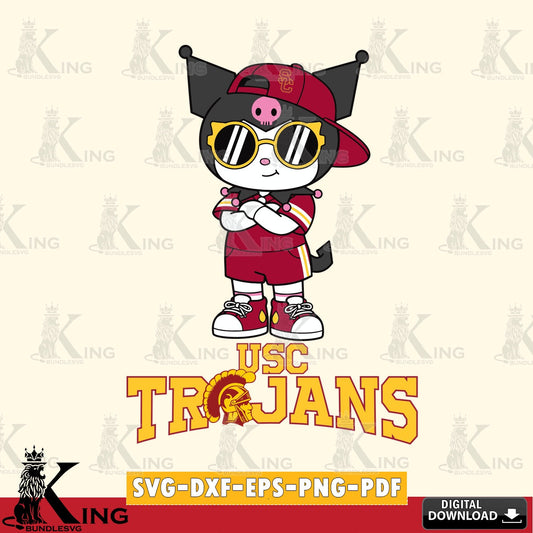 USC Trojans Kuromi Football Jersey SVG file, Cricut, Cut file  , Digital Download , Instant Download, Sanrio svg, Clipart