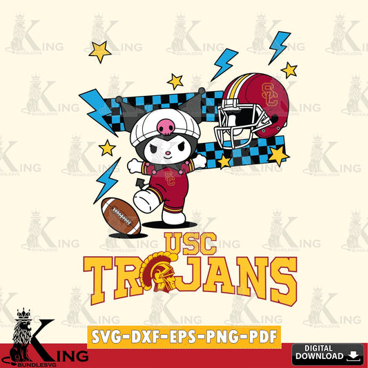 USC Trojans Kuromi Game Day SVG file, Cricut, Cut file  , Digital Download , Instant Download, Sanrio svg, Clipart