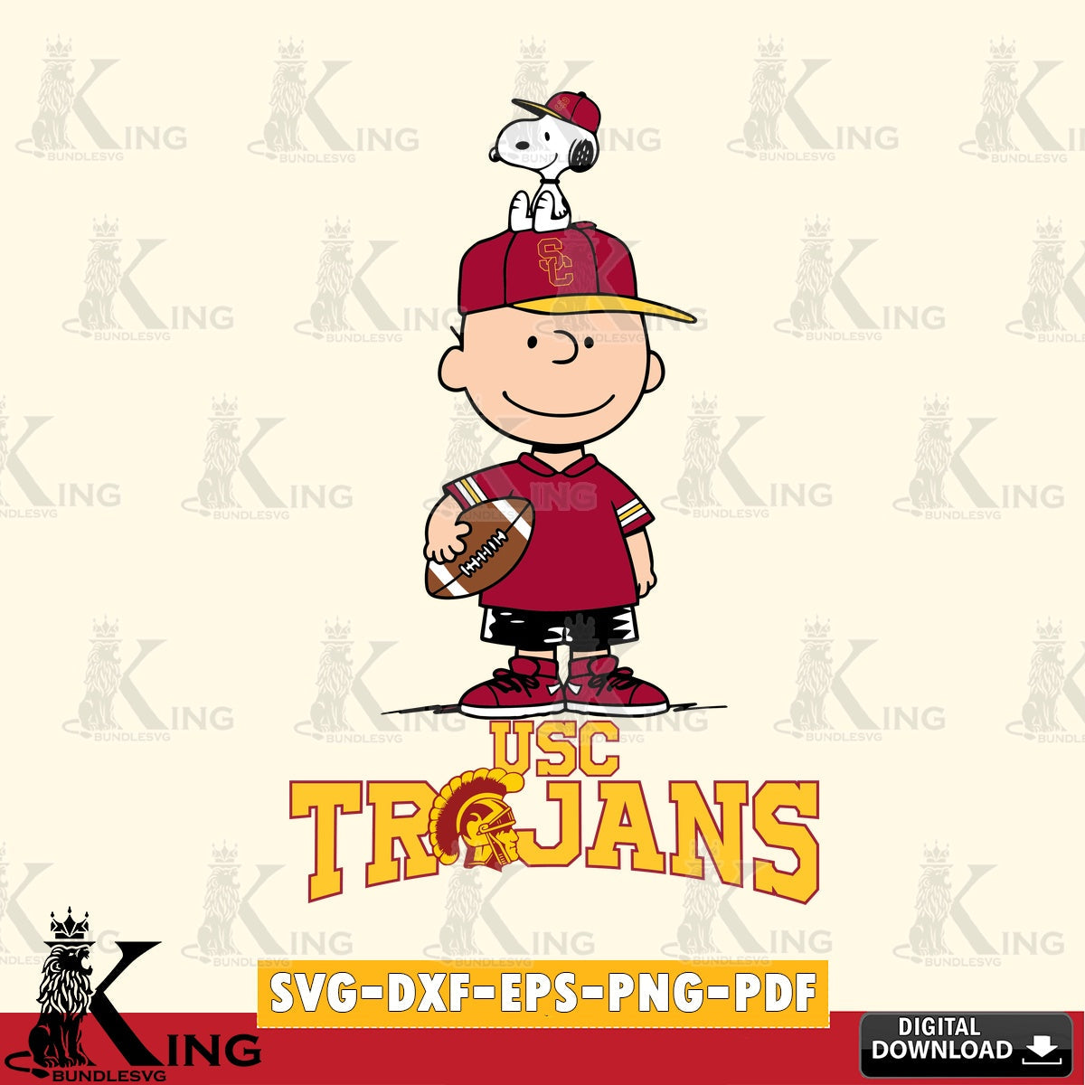 USC Trojans Peanuts Football Rugby SVG, Cricut, Cut file  , Digital Download , Instant Download, Peanuts svg, NCAA svg, Football svg, Sport svg