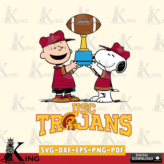 USC Trojans Peanuts Football Trophy SVG, Cricut, Cut file  , Digital Download , Instant Download, Peanuts svg, NCAA svg, Football svg, Sport svg