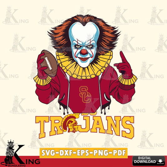 Digital download featuring USC Trojans Pennywise player football, a digital file for silhouette cameo and cricut projects.