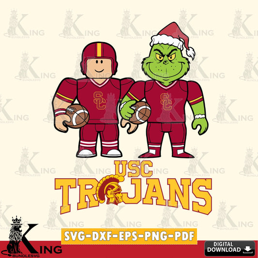 USC Trojans Roblox & Grinch Football SVG file , NCAA Cricut,  File cut , Digital Download , PDF File