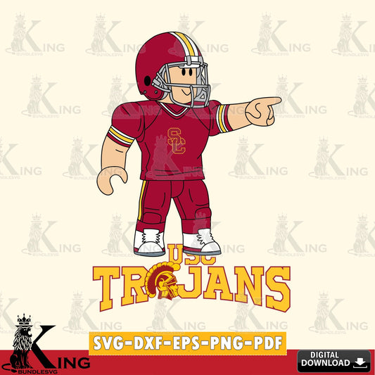 USC Trojans Roblox Player Football SVG file , NCAA Cricut,  File cut , Digital Download , PDF File