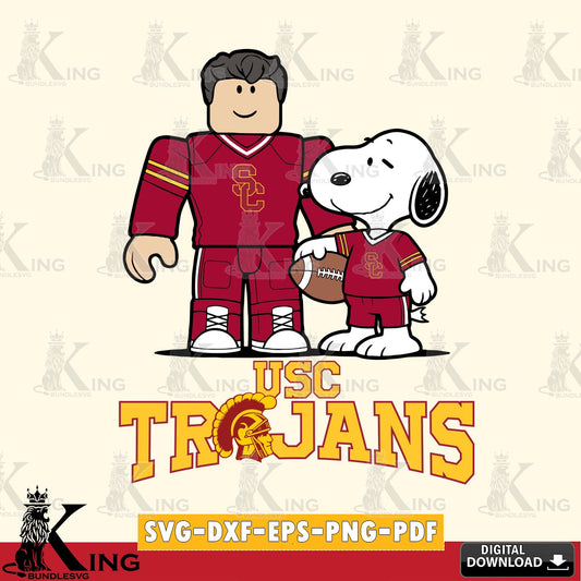 USC Trojans Roblox & Snoopy Football SVG file , NCAA Cricut,  File cut , Digital Download , PDF File