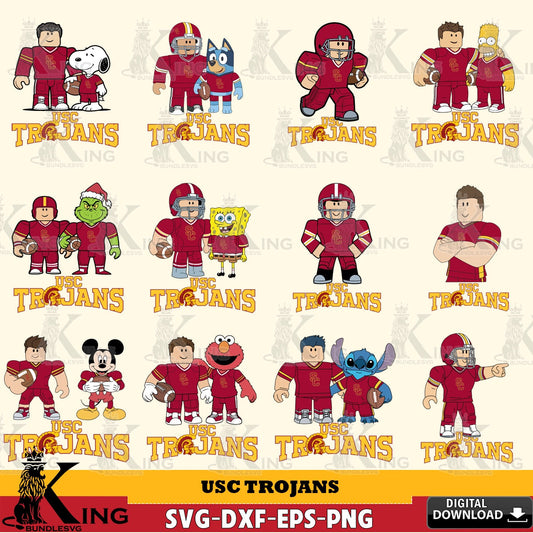 USC Trojans Roblox With Friends football NCAA Bundle SVG file , NCAA Cricut,  File cut , Digital Download , PDF File