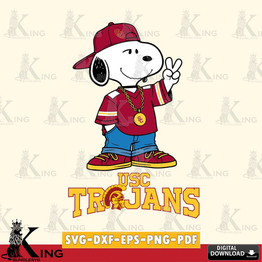 USC Trojans Snoopy Say hi SVG, Cricut, Cut file  , Digital Download , Instant Download, Peanuts svg, NCAA svg, Football svg, Sport svg