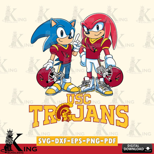 USC Trojans Sonic And Knuckles Football SVG file, Vector , Digital Download , PDF File , Instant Download