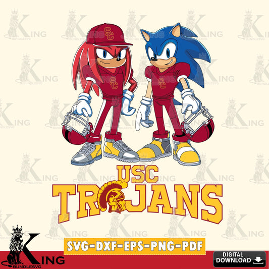 USC Trojans Sonic And Knuckles Player Football SVG file, Vector , Digital Download , PDF File , Instant Download