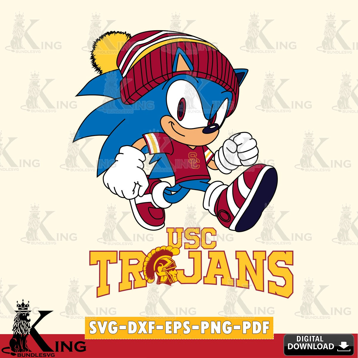 USC Trojans Sonic Football SVG file, Vector , Digital Download , PDF File , Instant Download