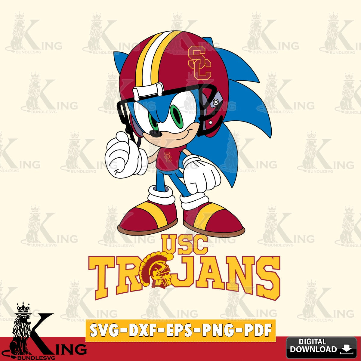 USC Trojans Sonic Football Mascot SVG file, Vector , Digital Download , PDF File , Instant Download