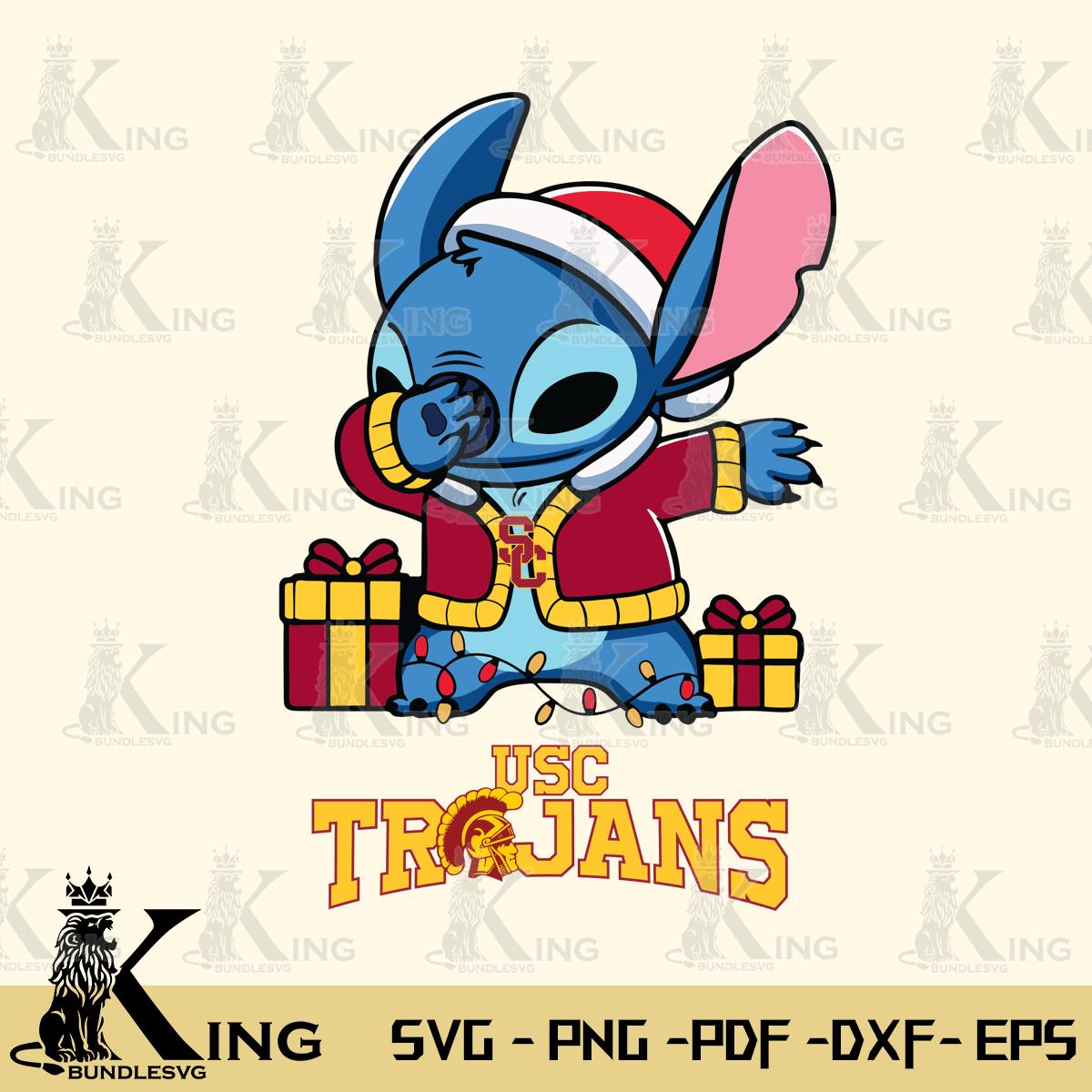 USC Trojans Stitch Merry Christmas Svg Eps Dxf Png File, Digital Download