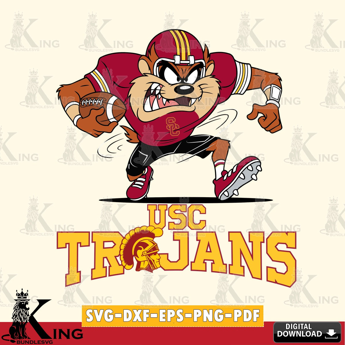 USC Trojans Taz Football Helmet SVG file, Cut file  , Digital Download , Instant Download, Taz svg, NCAA svg