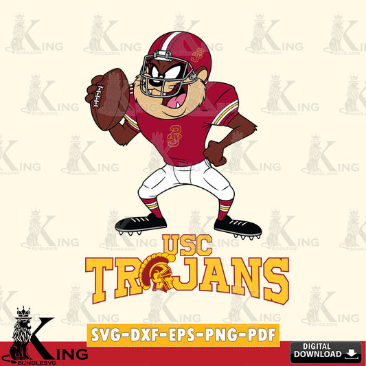 USC Trojans Taz Football Player SVG file, Cut file  , Digital Download , Instant Download, Taz svg, NCAA svg