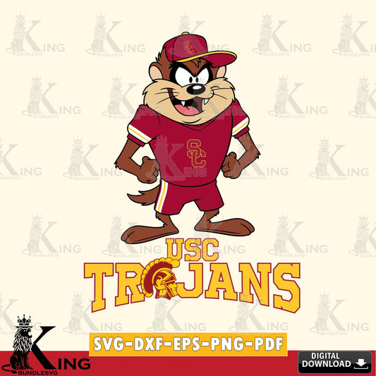 USC Trojans Taz Standing Pose SVG file, Cut file  , Digital Download , Instant Download, Taz svg, NCAA svg
