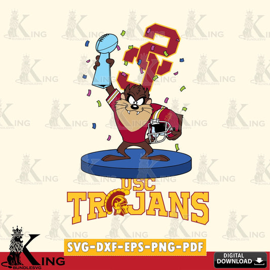 USC Trojans Taz Trophy Podium SVG file, Cut file  , Digital Download , Instant Download, Taz svg, NCAA svg