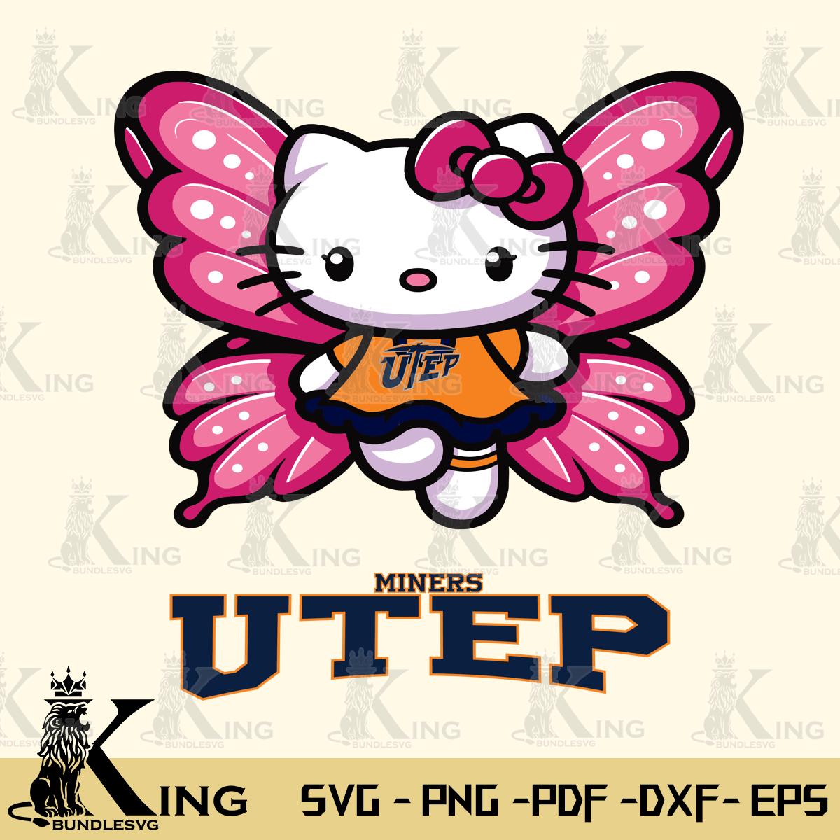 UTEP Miners Hello Kitty Dreamscape Svg Eps Dxf Png File, Digital Download