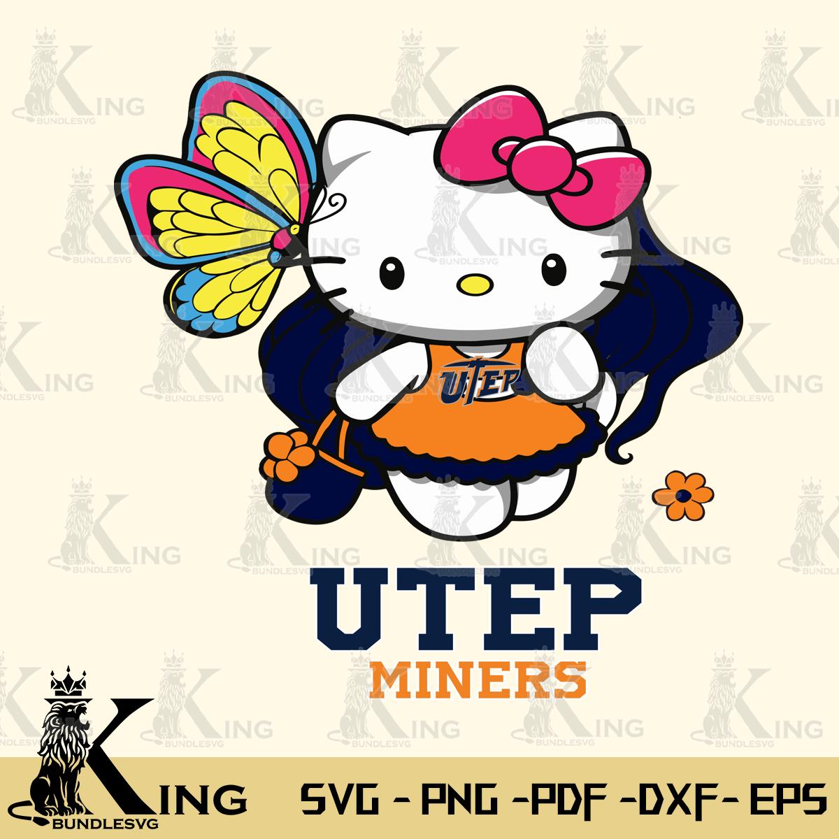 UTEP Miners Kitty Cartoon Svg Eps Dxf Png File, Digital Download