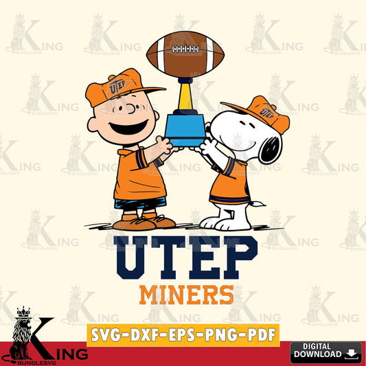 UTEP Miners Peanuts Football Trophy SVG, Cricut, Cut file  , Digital Download , Instant Download, Peanuts svg, NCAA svg, Football svg, Sport svg
