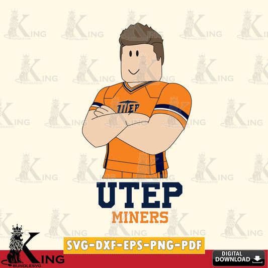 UTEP Miners Roblox Football SVG file , NCAA Cricut,  File cut , Digital Download , PDF File