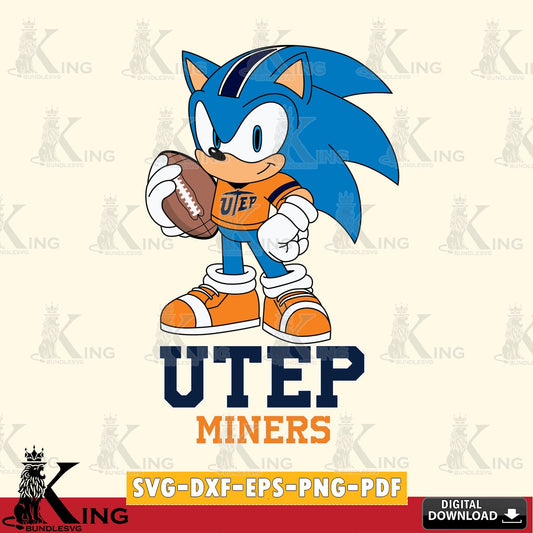 UTEP Miners Sonic Game Day Ready SVG file, Vector , Digital Download , PDF File , Instant Download