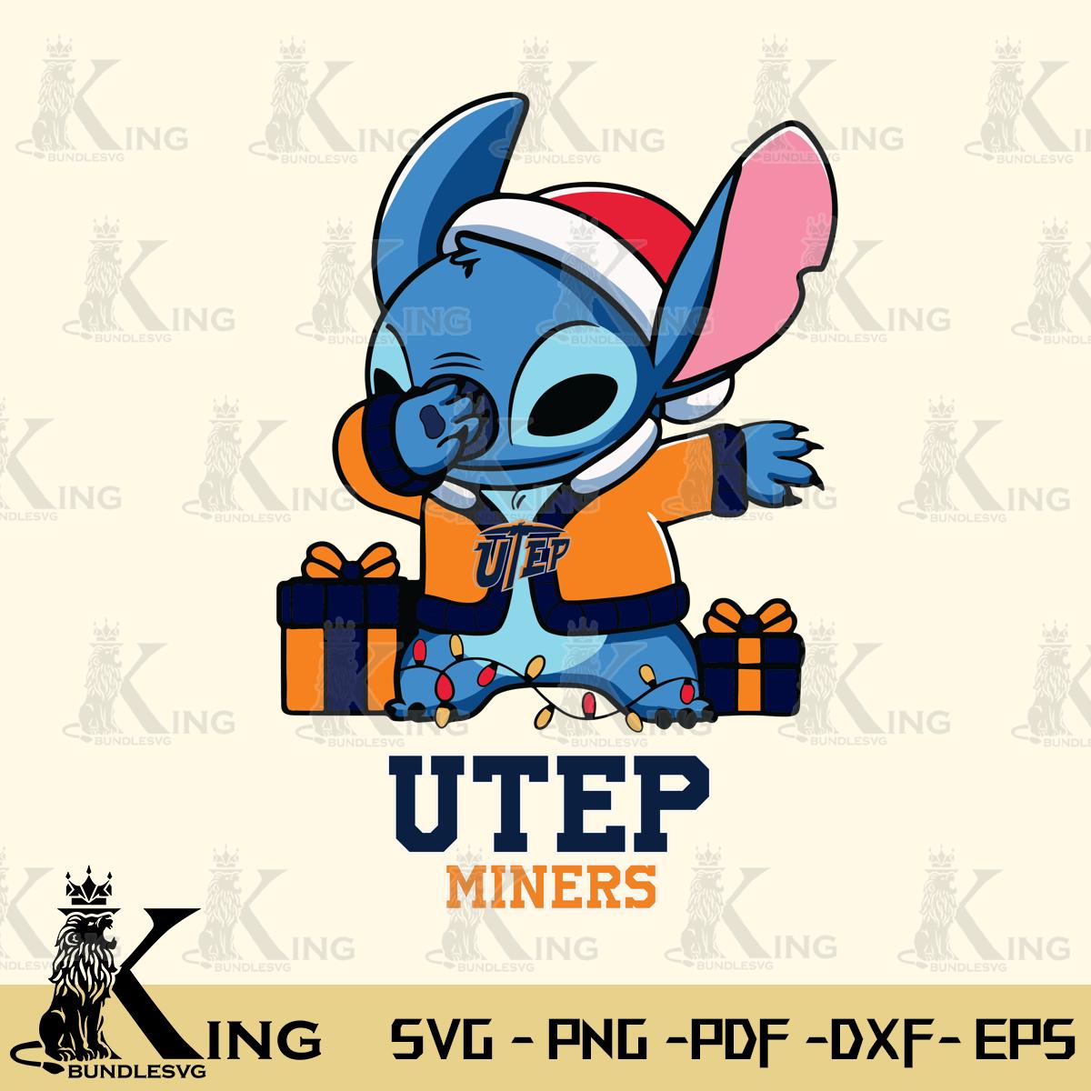 UTEP Miners Stitch Merry Christmas Svg Eps Dxf Png File, Digital Download