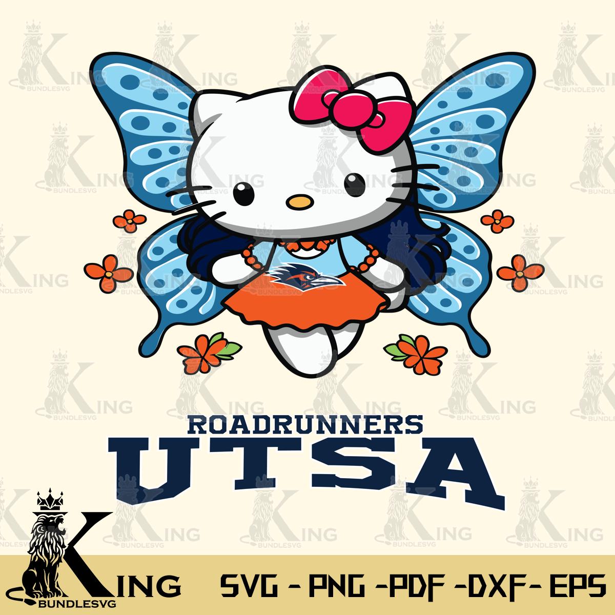 UTSA Roadrunners Butterfly Kitty Charm Svg Eps Dxf Png File, Digital Download