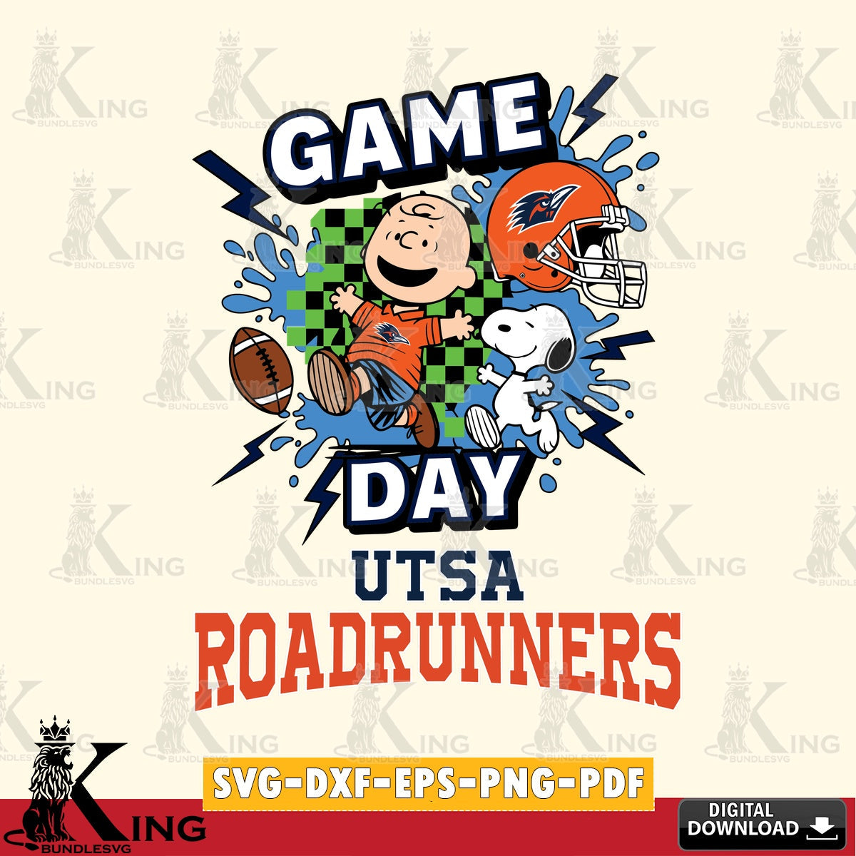 UTSA Roadrunners Game Day Peanuts SVG, Cricut, Cut file  , Digital Download , Instant Download, Peanuts svg, NCAA svg, Football svg, Sport svg