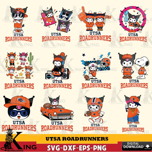 UTSA Roadrunners Kuromi Football Jersey NCAA Bundle SVG file, Cricut, Cut file  , Digital Download , Instant Download, Sanrio svg, Clipart