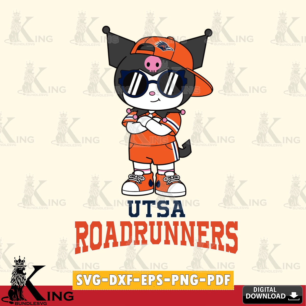 UTSA Roadrunners Kuromi Football Jersey SVG file, Cricut, Cut file  , Digital Download , Instant Download, Sanrio svg, Clipart