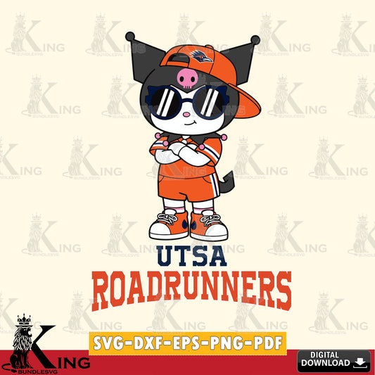 UTSA Roadrunners Kuromi Football Jersey SVG file, Cricut, Cut file  , Digital Download , Instant Download, Sanrio svg, Clipart