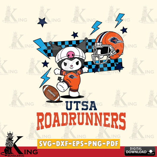 UTSA Roadrunners Kuromi Game Day SVG file, Cricut, Cut file  , Digital Download , Instant Download, Sanrio svg, Clipart