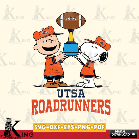 UTSA Roadrunners Peanuts Football Trophy SVG, Cricut, Cut file  , Digital Download , Instant Download, Peanuts svg, NCAA svg, Football svg, Sport svg