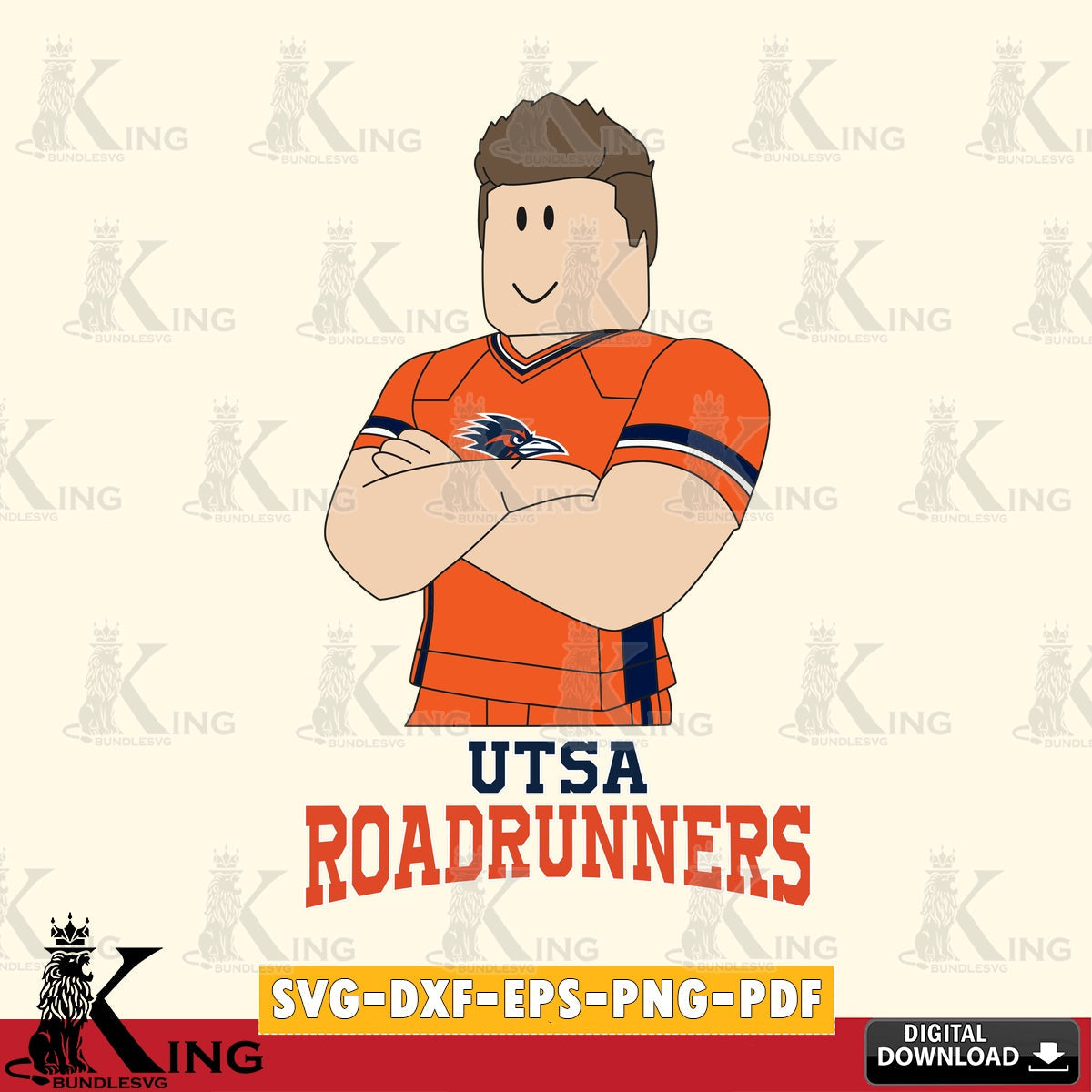 UTSA Roadrunners Roblox Football SVG file , NCAA Cricut,  File cut , Digital Download , PDF File