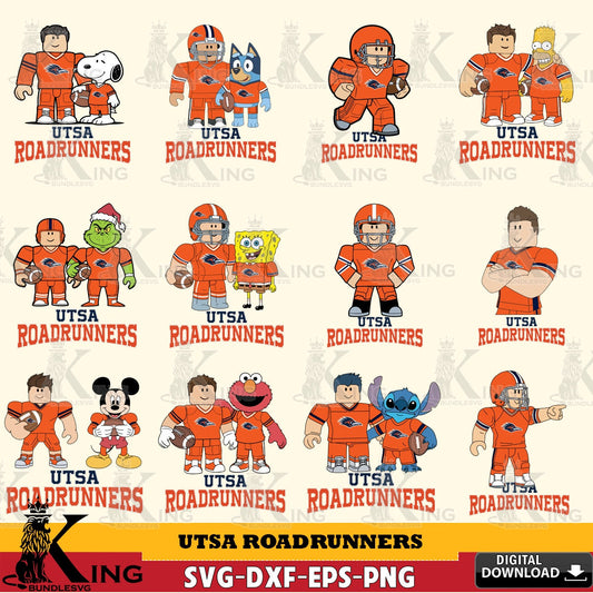 UTSA Roadrunners Roblox With Friends football NCAA Bundle SVG file , NCAA Cricut,  File cut , Digital Download , PDF File